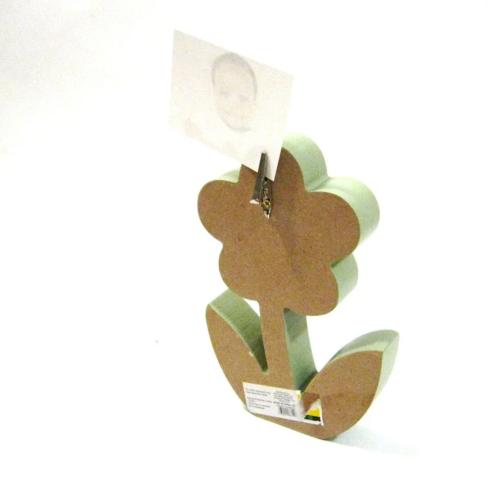 6.5 inch Yellow Flower Wood Flower Photo Note Holder Kids room Nursery Decor